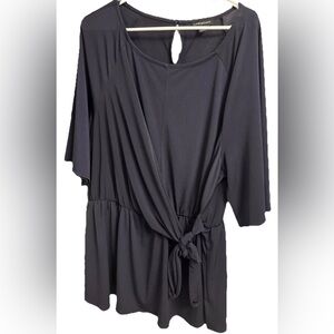 Lane Bryant Navy Blue Tie-Front Tunic Top (Size 18/20)